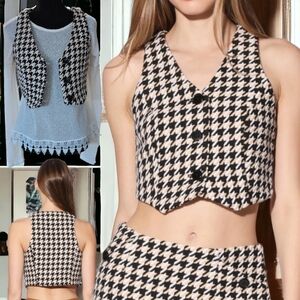 NWT WALTER BAKER ( M ) TORY TOP HERALD Houndstooth Vest Style Top